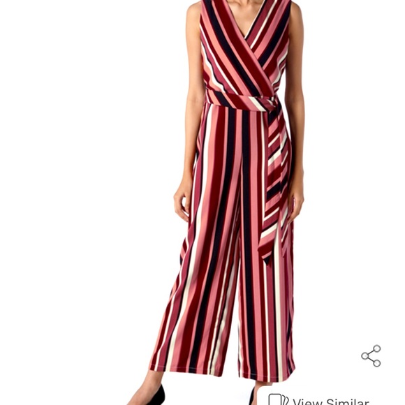 Wardrobe Pants - Wardrobe Jumpsuit, size XL, v-neck, tie side, wide legged jumper.